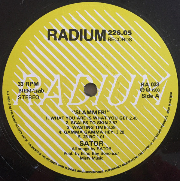 Sator : Slammer! (LP, Album, Lim)
