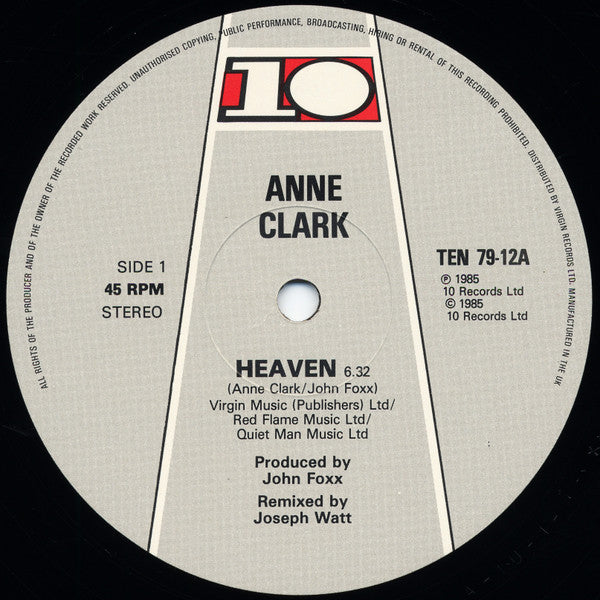 Anne Clark : Heaven (12", Single)