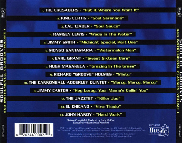 Various : Soulful Grooves - R&B Instrumental Classics Volume 1 (CD, Comp, RE)