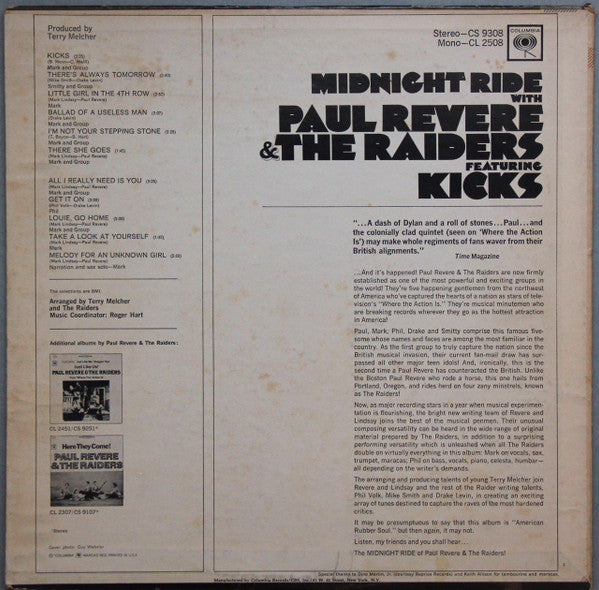 Paul Revere & The Raiders : Midnight Ride (LP, Album, Pit)
