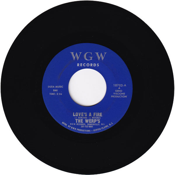 The Werp's : Love's A Fire / Shade's Of Blue (7", Single)