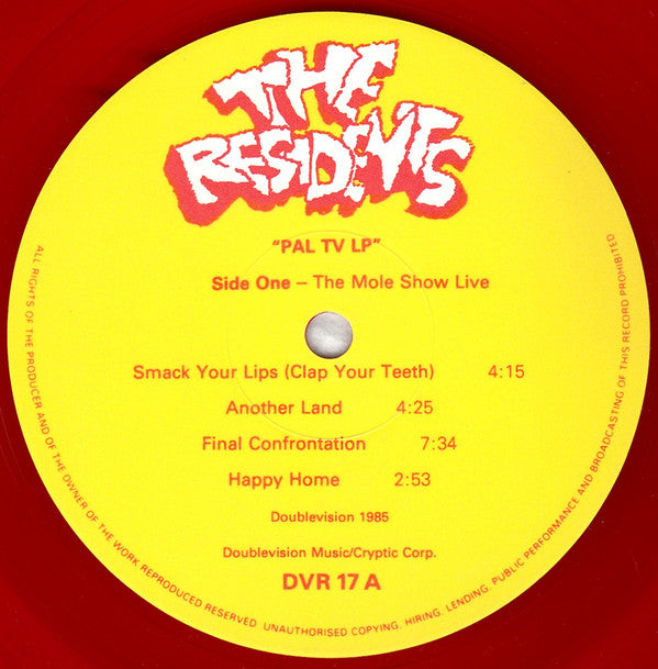The Residents : PAL TV LP (LP, Comp, Ltd, Red)
