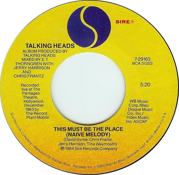 Talking Heads : Once In A Lifetime (7", Single, Spe)