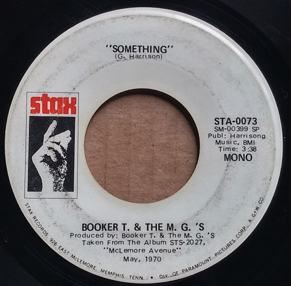Booker T & The MG's : Something (7", Mono, Promo)