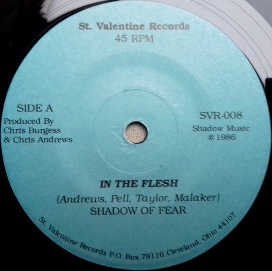 Shadow Of Fear : In The Flesh (7", Single, Blu)