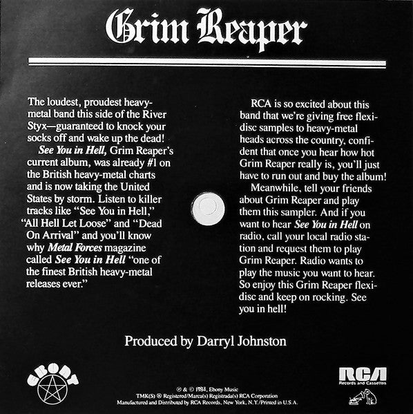 Grim Reaper (3) : See You In Hell (Flexi, 7", S/Sided, Card, Promo, Smplr)