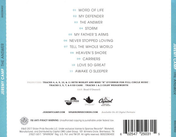 Jeremy Camp : The Answer (CD, Album)