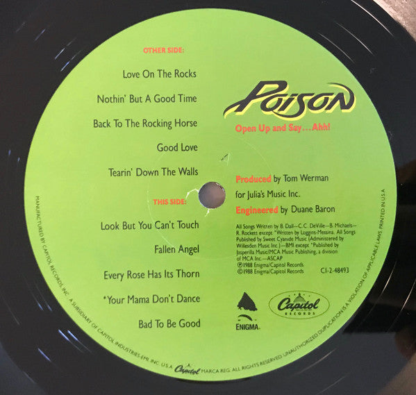 Poison (3) : Open Up And Say ...Ahh! (LP, Album)