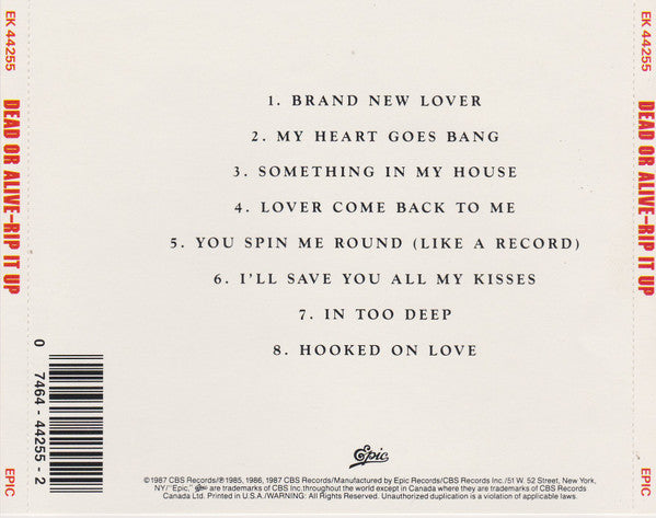 Dead Or Alive : Rip It Up (CD, Album, Comp, Mixed, RP)