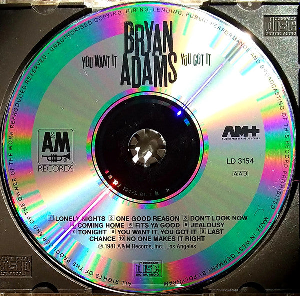 Bryan Adams : You Want It, You Got It (CD, Album, RE)