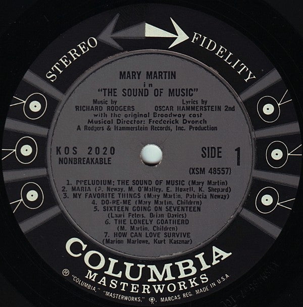 Leland Hayward, Richard Halliday, Richard Rodgers, Oscar Hammerstein II Present Mary Martin : The Sound Of Music (Original Broadway Cast) (LP, Album, Gat)