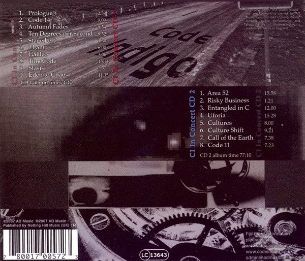 Code Indigo : In Concert (2xCD, Album, Mixed)