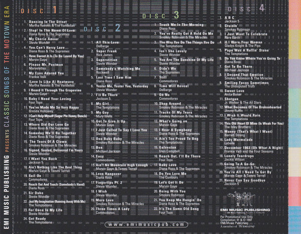 Various : EMI Music Publishing Presents Classic Songs Of The Motown Era - Volume 1 (4xCD, Comp, Promo)
