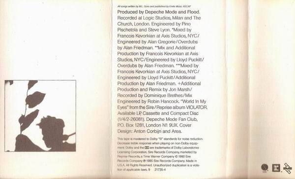 DepecheMode* : World In My Eyes / Happiest Girl / Sea Of Sin (Cass, Maxi, SR,)