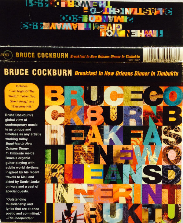 Bruce Cockburn : Breakfast In New Orleans.....Dinner In Timbuktu (CD, Album)