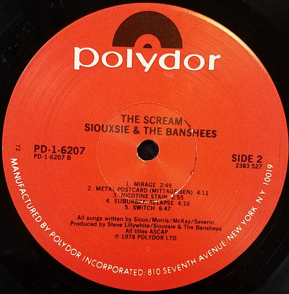 Siouxsie And The Banshees* : The Scream (LP, Album, PRC)
