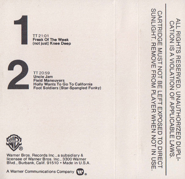 Funkadelic : Uncle Jam Wants You (Cass, Album)