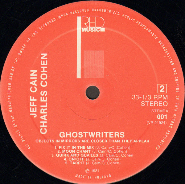 The Ghostwriters : Objects In Mirrors Are Closer Than They Appear (LP)