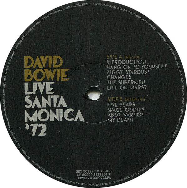David Bowie : Live Santa Monica '72 (2xLP, Album, Ltd, Num)