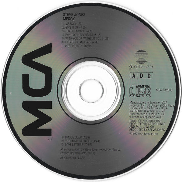 Steve Jones (2) : Mercy (CD, Album)