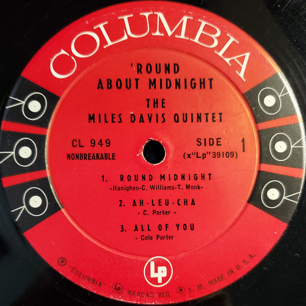 Miles Davis : 'Round About Midnight (LP, Album, Mono, Six)