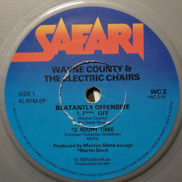 Wayne County And The Electric Chairs : Blatantly Offenzive E.P. (7", EP, Gre)