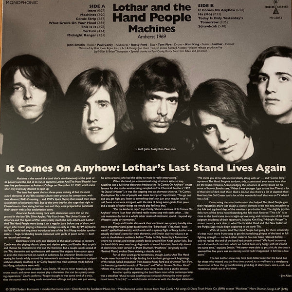 Lothar And The Hand People : Machines: Amherst 1969 (LP, Album, Mono, Blu)