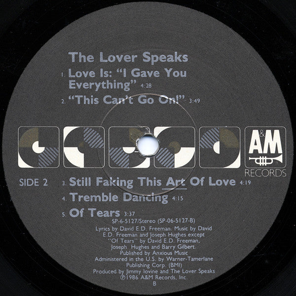 The Lover Speaks : The Lover Speaks (LP, Album, Dar)