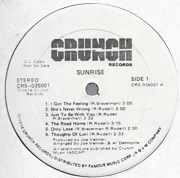 Sunrise (21) : Sunrise (LP, Album, Promo)