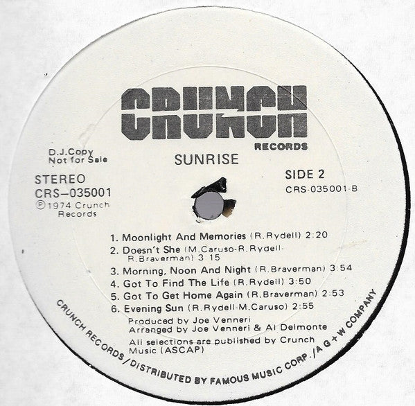 Sunrise (21) : Sunrise (LP, Album, Promo)