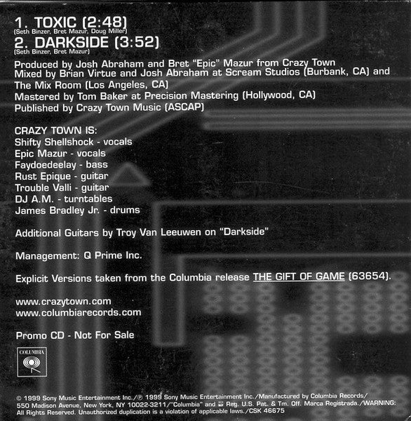 Crazy Town : Who The Fuck Is Crazy Town (CD, Single, Promo)
