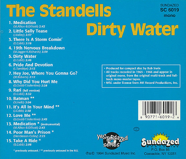 The Standells : Dirty Water (CD, Album, Mono, RE)