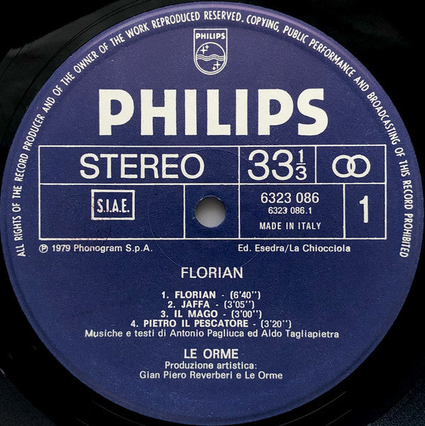 Le Orme : Florian (LP, Album, Gat)
