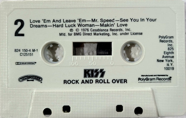 Kiss : Rock And Roll Over (Cass, Album, Club, RE, Whi)