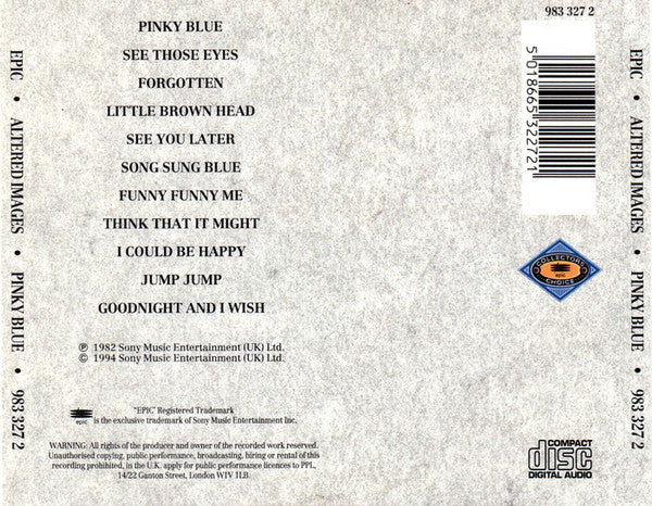 Altered Images : Pinky Blue (CD, Album, RE)