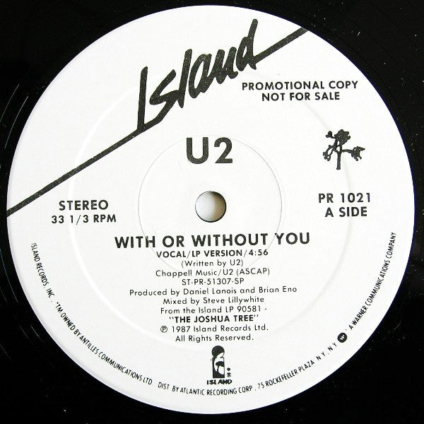 U2 : With Or Without You (12", Promo)