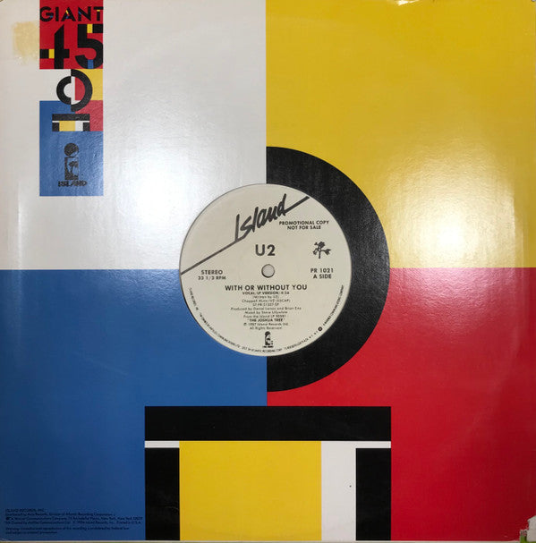 U2 : With Or Without You (12", Promo)