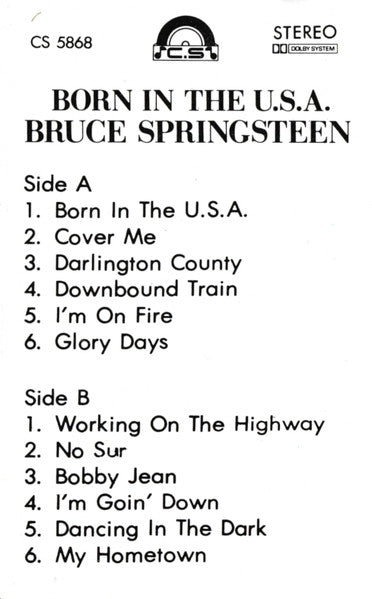 Bruce Springsteen : Born In The U.S.A. (Cass, Album, Unofficial)