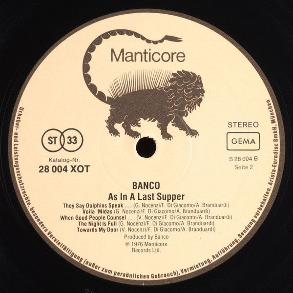 Banco Del Mutuo Soccorso : As In A Last Supper (LP, Album)