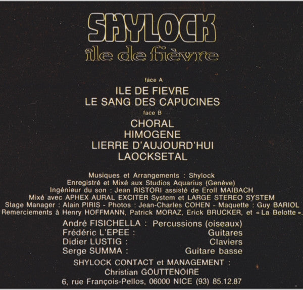 Shylock : Île De Fièvre (LP, Album)