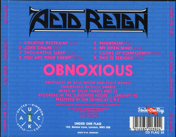 Acid Reign (2) : Obnoxious (CD, Album)