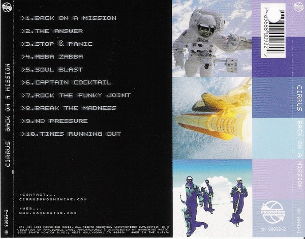 Cirrus : Back On A Mission (CD, Album, Promo)
