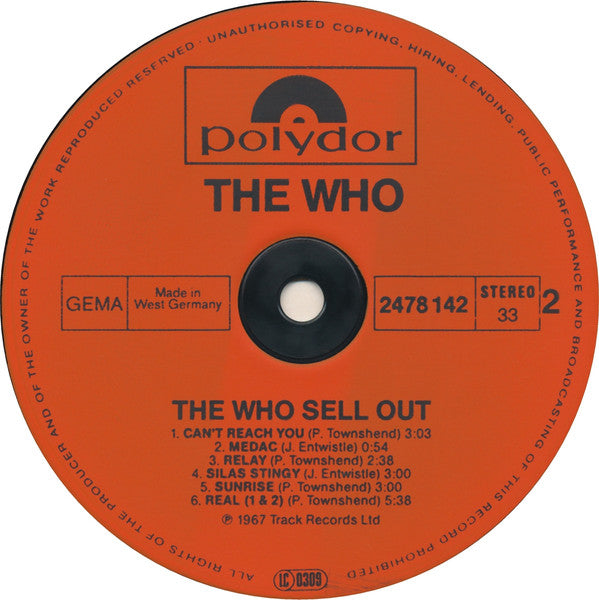 The Who : The Who Sell Out (LP, Album, RE)