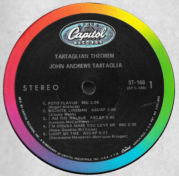 John Tartaglia : Tartaglian Theorem (LP, Album)