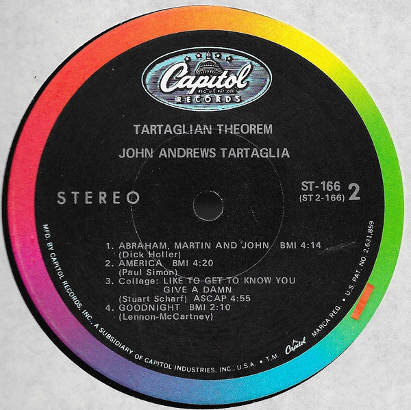 John Tartaglia : Tartaglian Theorem (LP, Album)