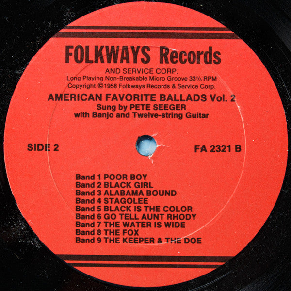 Pete Seeger : American Favorite Ballads, Volume 2 (LP, RE)