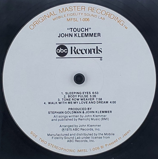 John Klemmer : Touch (LP, Album, Ltd, RE, RM)