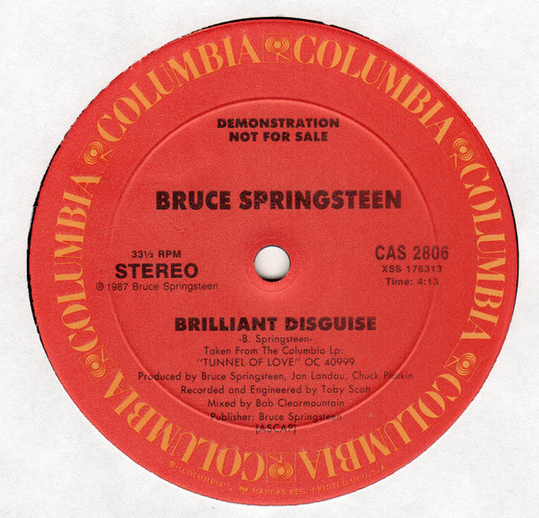 Bruce Springsteen : Brilliant Disguise (12", Single, Promo)
