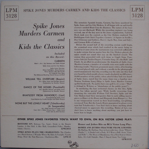 Spike Jones And His City Slickers : Spike Jones Murders Carmen And Kids The Classics (10", Mono)