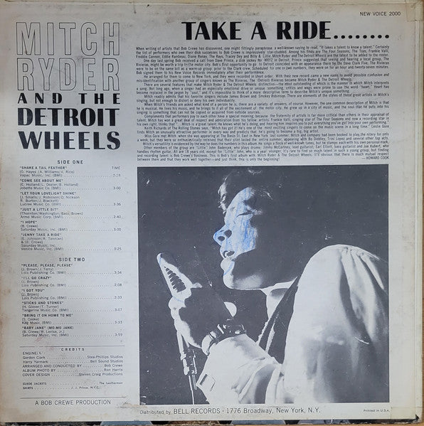 Mitch Ryder & The Detroit Wheels : Take A Ride... (LP, Album)